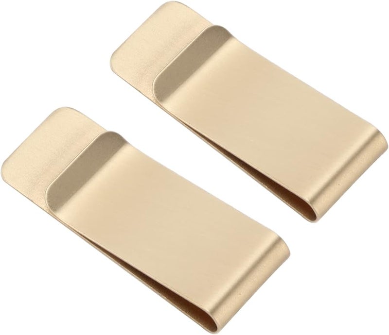 Gold Stainless Steel Money Clip Wallet For Men 2Pcs Metal Credit Card Holder - Image 5